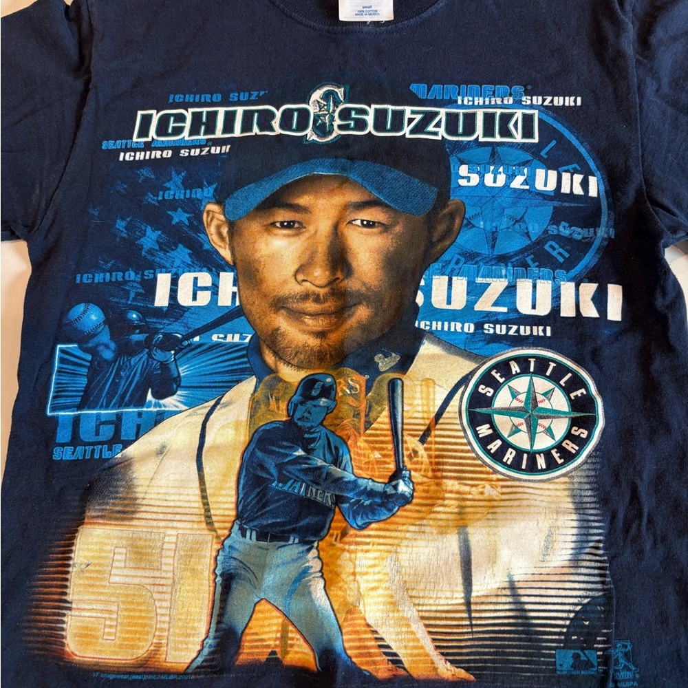 Ichiro Suzuki Seattle Mariners Graphic Tee - Navy